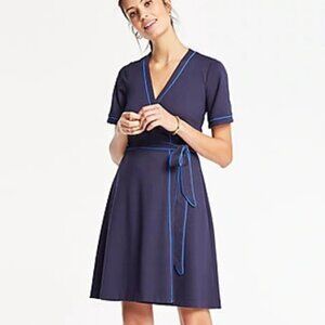 Ann Taylor Flutter Sleeve Wrap Dress Size 8